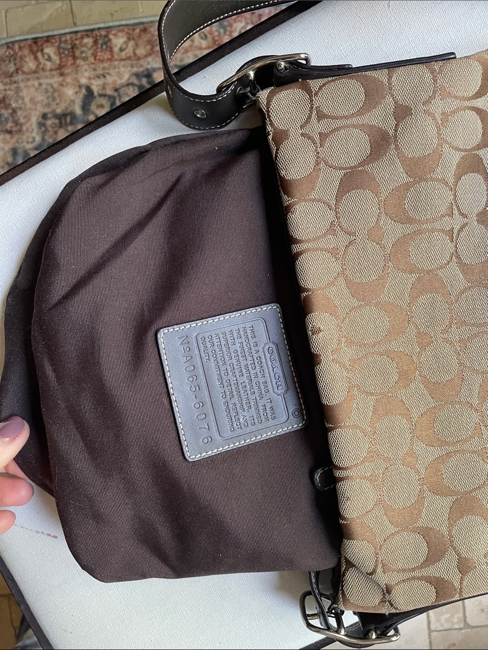 Coach Signature Canvas Hobo Bag in Brown/Tan 6076 - Picture 14 of 15